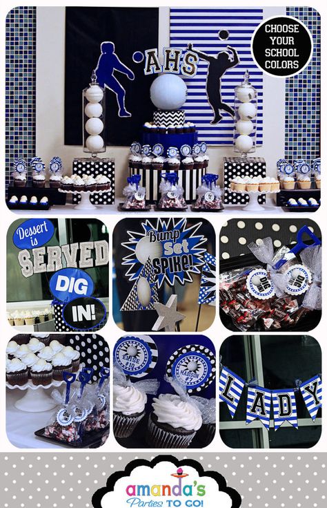 Volleyball Party - Volleyball Banquet - Volleyball Team Personalized Printable set by Amanda's Parties To Go Volleyball Party Decorations, Volleyball Decorations, Volleyball Birthday Party, Volleyball Banquet, Volleyball Senior Night, Volleyball Party, Team Dinner, Sports Banquet, Volleyball Clubs