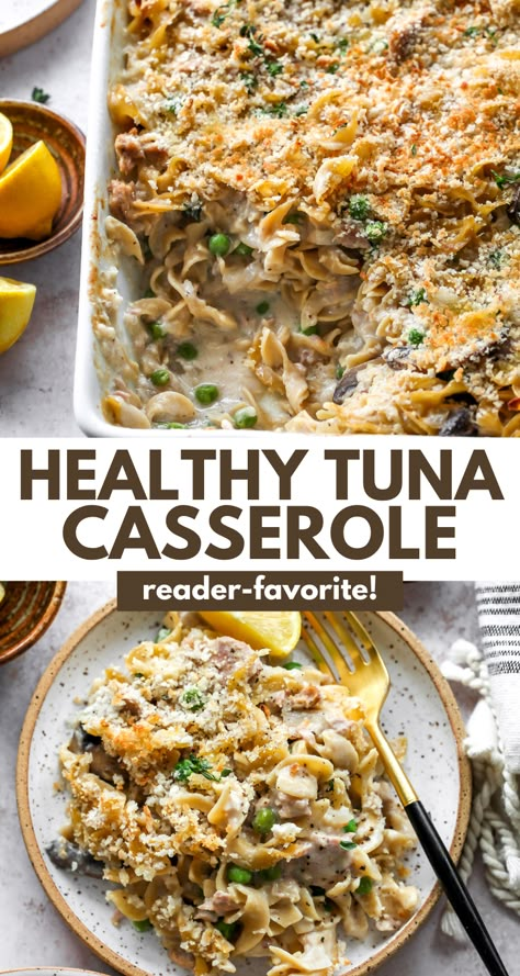 Healthy Tuna Casserole, Healthy Tuna Noodle Casserole, Tuna Noodle Casserole Recipe, Tuna Pasta Bake, Tuna Casserole Recipes, Instant Family, Healthy Casserole Recipes, Healthy Tuna, Tuna Noodle