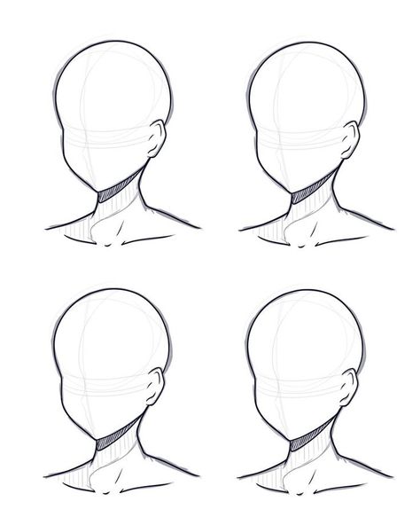 Sketch Head, الفن الرقمي, Anime Head, Drawing Heads, Drawing Templates, Guy Drawing, Anime Drawings Tutorials, Cool Art Drawings, Anime Sketch