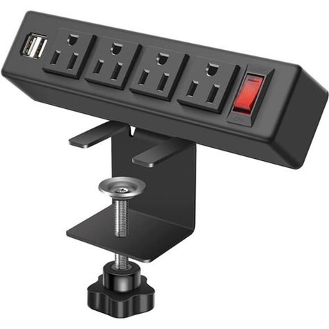 Vilong Outlet Power Stripground Fault Circuit Interrupter Outlets Hub Charging Station With 4 Ac Outlets And 2 Usb Ports Powers And 1 Switch, Universal Used In Home Nightstand, Hotel, Office, Home, Dorm Room, Theater And Bedroom Etc. Usb Chargingmax Usb Output Port Is Up To 2.1 A, Which Could Offer 2 Ports Running At The Same Time. A Perfect Multi Outlets Charging For Most Electrical Devices At The Same Time. No Need 2 Or More Power Strips. Power Outlet With Clamp Mountthis Power Outlet With The Room Theater, Connect 4, Unique Desks, 3d Cnc, Hotel Office, Work Gear, Office Setup, Work Desk, Extension Cord