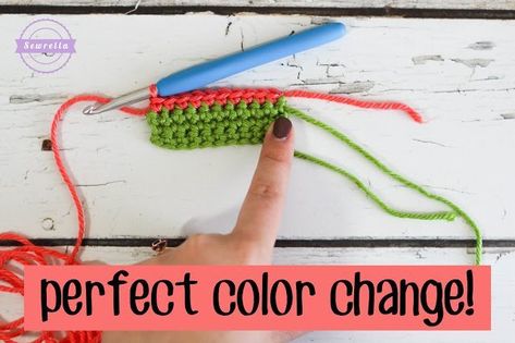 Magic Crochet Color Change Crochet Color Change, Crocheting Stitches, Learning Crochet, Change Colors In Crochet, Beginning Crochet, Magic Crochet, Color Switch, Crochet Tips, Crochet Blocks