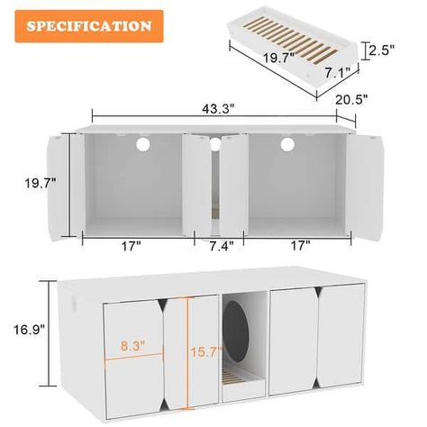 Hidden Bedroom, Hidden Laundry Rooms, Hidden Bathroom, Washroom Storage, Cat Litter Furniture, Ikea Cat, Hiding Cat Litter Box, Hidden Litter Boxes, Hidden Closet