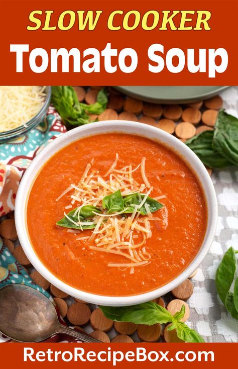 Tomato Soup Crock Pot Easy, Fresh Tomato Soup Recipes Crock Pot, Slow Cooker Creamy Tomato Soup, Overnight Crockpot Tomato Soup, Homemade Tomato Soup With Fresh Tomatoes In Crockpot, Crockpot Tomato Soup With Fresh Tomatoes, Tomato Soup Crock Pot, Crock Pot Tomato Soup, Crockpot Tomato Soup