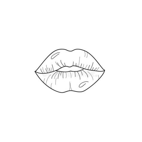 Lips Vector, Teacup Tattoo, Freehand Drawing, Doodle Style, Lips Drawing, Vector Images Illustrations, Cute Easy Drawings, Step By Step Drawing, Presentation Board