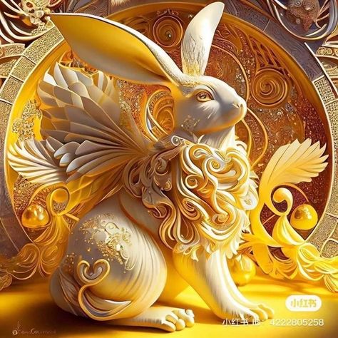 Fantasy Angel, Animal Portraits Art, Gothic Fantasy Art, Art Gallery Wallpaper, Year Of The Rabbit, Fantasy Creatures Art, Dragon Artwork, Zodiac Art, White Rabbit