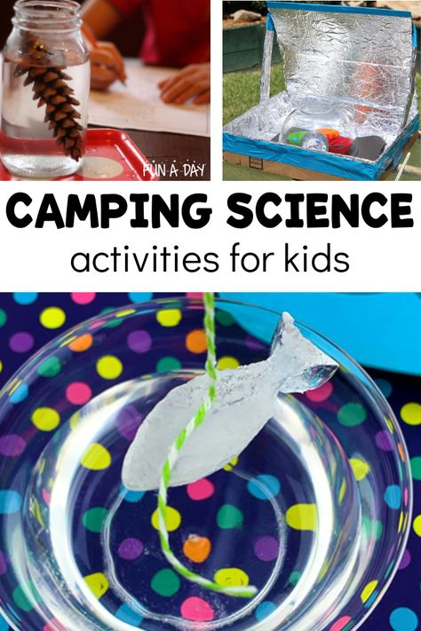 Camping Science For Toddlers, Camping Outdoor Activities Preschool, Hands On Camping Activities, Hands On School Activities, Camping Themed Science Experiments, Camp Science Experiments, Camping Theme Fine Motor Activities, Camping Stem Activities For Preschool, Camping Experiments For Kids