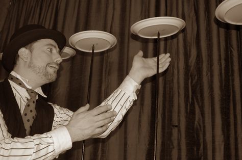 spinning plates | plate-spinning Acrobat Clown, Plate Spinning, Spinning Plates, Midsummers Night, Work Photos, Big Top, Source Of Inspiration, Circus, Spinning