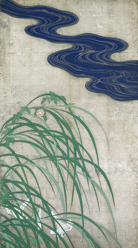 Autumn Flowering Plants, Folding Screens, Arte Indie, Japanese Art Prints, Japon Illustration, Flowering Plants, Edo Period, Japan Art, Japanese Prints