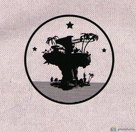 New tattoo idea. Gorillaz - Plastic Beach. Art found in the Escape to Plastic Beach Tour book 2010 Gorillaz Tattoo Ideas, Plastic Beach Gorillaz, Hilarious Animal Memes, Gorillaz Plastic Beach, Harry Tattoos, Skull Rose Tattoos, Beach Drawing, Plastic Beach