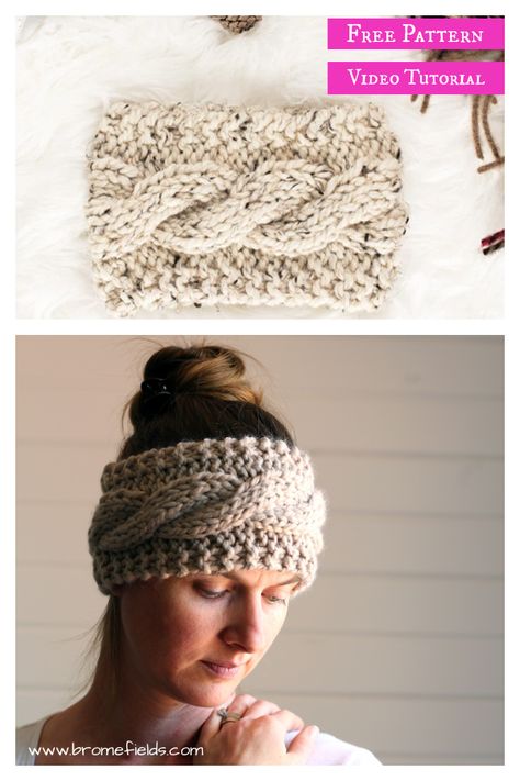 Hat Free Knitting Pattern, Knitted Headband Free Pattern, Cable Headband, Modern Knitting Patterns, Beanie Knitting Patterns Free, Cable Knit Headband, Knit Headband Pattern, Knit Ideas, Cable Knit Hat