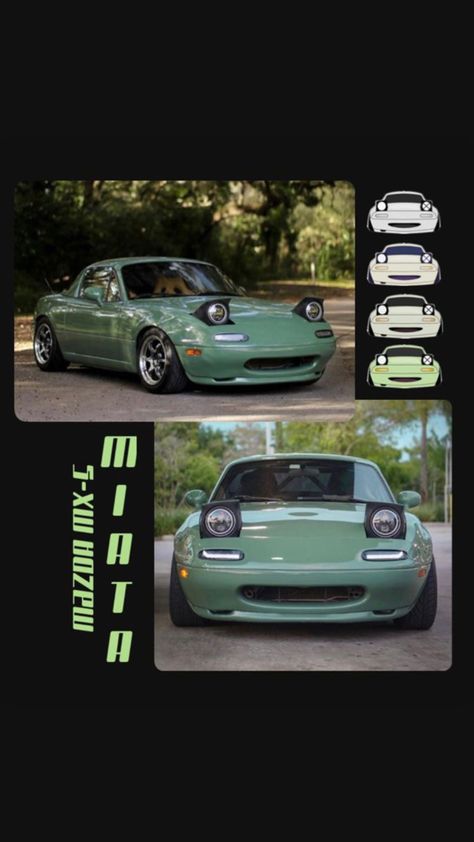 Green Miata, Miata Wallpaper, Custom Cars, Sage Green, Cars, Green