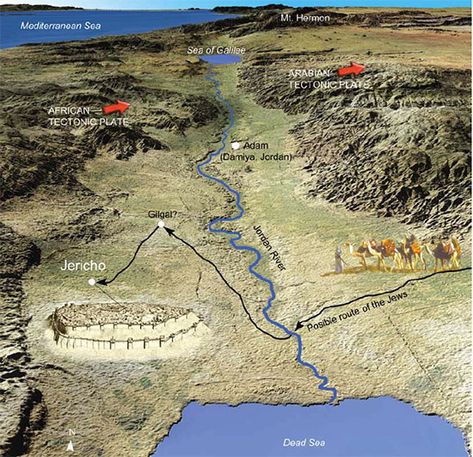 map of Jordan River Valley, Jericho, Gilgal Bible Science, Bible Evidence, Bible Genealogy, Journey To Bethlehem, Bible Timeline, Jordan River, Jesus Birth, Bible Mapping, Bible Study Help