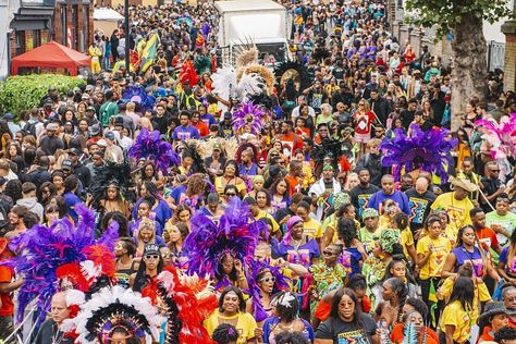 After a two year hiatus, Notting Hill Carnival returns to London from 27-29 August 2022. Notting Hill Carnival is one of the biggest and oldest street parties in the world. First held in 1966- It celebrates the rich history of Caribbean culture in London.  The carnival has since grown to become the largest street festival in Europe, attracting hundreds of thousands to London. Join London’s biggest street party as the streets of west London are filled with Caribbean colours, music and flavours. Carnival London, Carnival Images, Street Festival, Notting Hill Carnival, Caribbean Carnival, Caribbean Culture, Street Party, The Carnival, Old Street