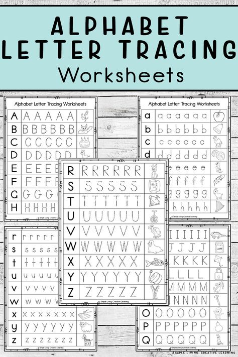 Alphabet Letter Tracing Worksheets Tracing Alphabet, Tracing Worksheets Free, Creative Worksheets, Free Homeschool Printables, Literacy Worksheets, Letter Tracing Worksheets, Alphabet Tracing Worksheets, Letter Tracing, Letter Worksheets