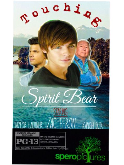 This a Movie poster for the novel Touching Spirit Bear. It is a REALLY good book! But I made this for a project! Gotta love my amateur Photoshop right?!(@3@)  ~Daniela Thayer Touching Spirit Bear, Native American Lessons, School Biology, Spirit Bear, High School Biology, Jr High, Awesome Sauce, Reading Groups, Junior High