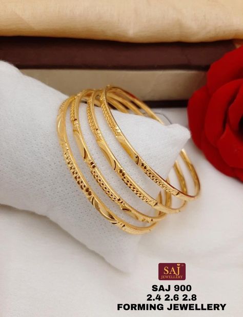 Simple Gold Bangles For Daily Use Indian, Daily Wear Bangles In Gold, Dailywear Bangles Gold, Daily Wear Gold Bangles Indian, Daily Use Gold Bangles Indian, Gold Bangles Design Daily Wear Latest, Daily Wear Gold Bangles, Gold Bengal, Dubai Gold Bangles