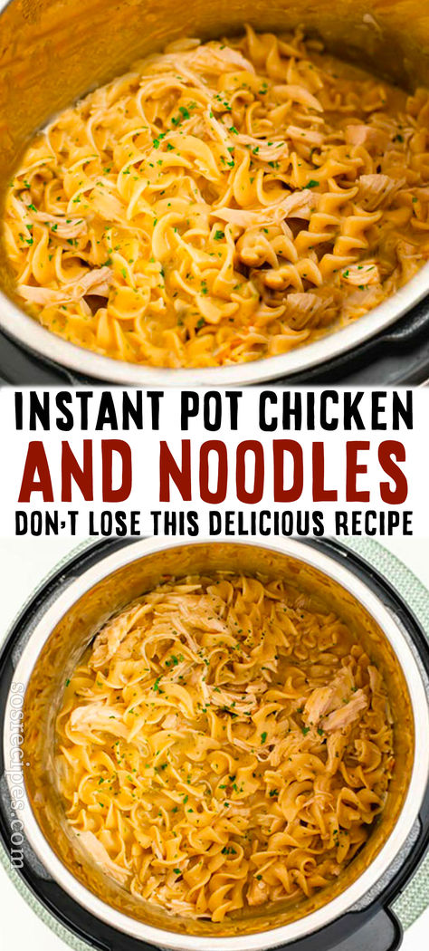 Instant Pot Chicken And Noodles, Chicken And Noodles Recipe, Buttery Noodles, Instapot Recipes Chicken, Chicken And Noodles, Chicken Noodle Casserole, Pot Recipes Easy, Crockpot Recipe, Cozy Dinner