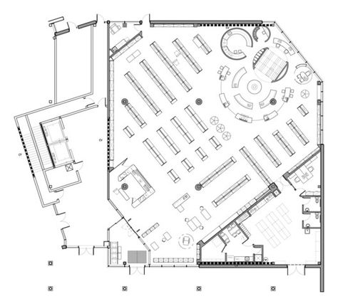 Gallery of Uniprix Pharmacy and Medical Center / Jean de Lessard Designers Créatifs - 15 Grocery Store Floor Plans, Music Store Design, Building Design Plan, Healthcare Architecture, Interior Design Plan, Supermarket Design, Pharmacy Design, Architectural Floor Plans, Store Layout