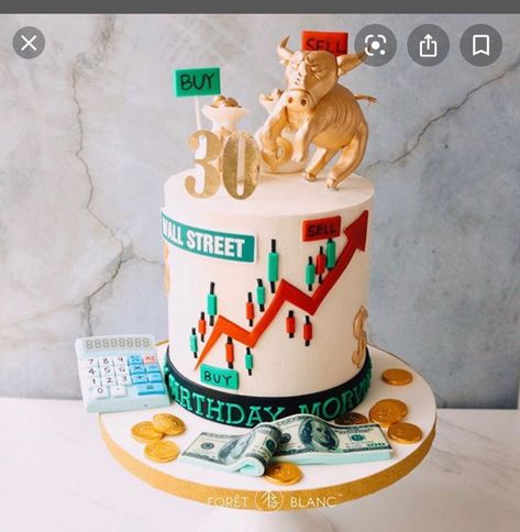 Forex Cake Ideas, Trader Cake Design, Stock Market Cake Design, Trading Cake Design, Stock Market Theme Cake, Stock Market Cake Ideas, Share Market Theme Cake, Crypto Cake, 75 Birthday Cake