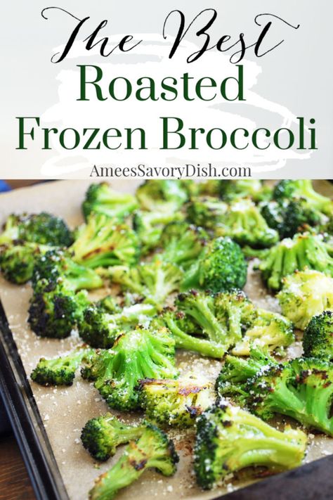 Cooking Frozen Broccoli, Roasted Frozen Broccoli, Frozen Broccoli Recipes, Frozen Vegetable Recipes, Roast Frozen Broccoli, Crispy Broccoli, Broccoli Side Dish, Roasted Broccoli Recipe, Broccoli Dishes