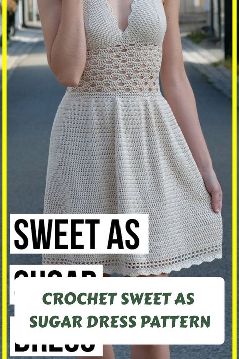 Colorful crocheted flowers with intricate detailing. #crochettop Dress Pattern For Beginners, Easy Crochet Dress, Sugar Dress, Crochet Dress Pattern Free, Crochet Summer Dresses, Beginners Crochet, Mode Crochet, Dress Patterns Free, Clothes Crochet