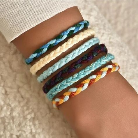 Cheap Colorful Trendy Friendship Bracelets, Cheap Trendy Friendship Bracelets For Beach Season, Trendy Colorful Friendship Bracelets For Summer, Summer Multicolor Braided Bracelet For Beach, Cheap Hand-strung Friendship Bracelets For Summer, Coastal Bracelet, Obx Vibes, Hand Bracelets, Bracelets Bff