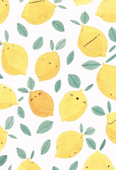 Lemon Background, Lemon Watercolor, Lemon Art, Fruit Wallpaper, Lemon Patterns, Plant Illustration, Bullet Journal Inspiration, Wallpaper Iphone Cute, Aesthetic Wallpaper