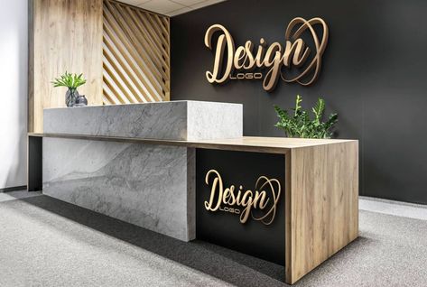 Reception Counter Design, Office Reception Design, Office Wall Design, Dental Office Design Interiors, Modern Reception Desk, Medical Office Design, Reception Desk Design, Dental Office Decor, Office Table Design