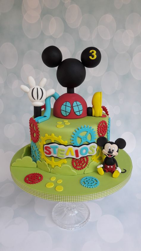 Mickey Mouse Funhouse Birthday Cakes, Γενέθλια Mickey Mouse, Mickey Mouse Club House, Mickey Mouse Birthday Theme, Diy Cakes, Mickey And Minnie Cake, Mouse Birthday Cake, Mickey Mouse Birthday Cake, Minnie Cake