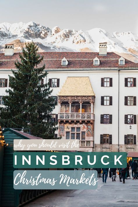 Innsbruck old town with large Christmas tree next to the Golden roof with snowy mountains in the background. Innsbruck Austria Christmas, Innsbruck Christmas Market, Austrian Christmas Market, Innsbruck Austria Winter, Innsbruck Christmas, Austria Christmas, Austria Winter, European Christmas, Europe 2024