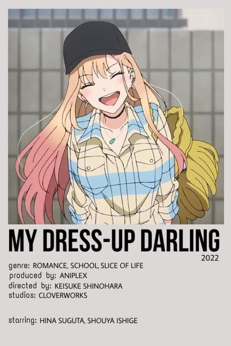 My Dress-Up Darling | minimalist poster Romance Anime List, Best Romance Anime, Japanese Animated Movies, Anime Suggestions, My Dress Up Darling, Dress Up Darling, Animes To Watch, Poster Anime, Anime Printables