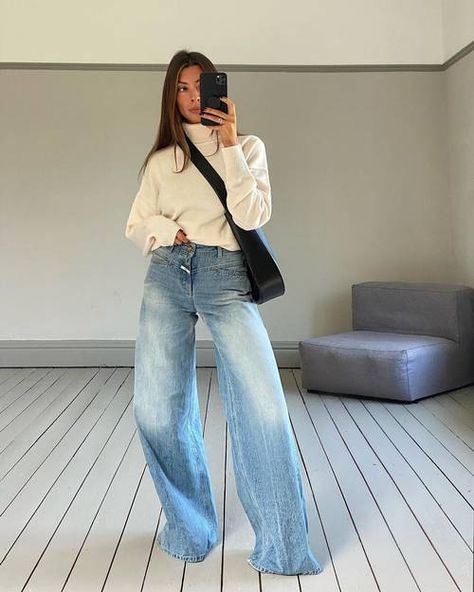 Jeans Trends 2023: 10 Totally Fresh Styles to Bookmark | Who What Wear UK 2023 Jeans Outfits For Women, Denim Jeans Trend 2023, Cuffed Jeans 2023, Wide Leg Jeans Outfit 2023, Jeans Trend 2023 Women, Baggy Jeans Over 40, Trendy Jeans 2023 Women, Wide Leg Jeans Outfit Fall 2023, Light Wash Wide Leg Jeans Outfit