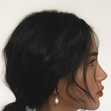 @negin on Instagram: "🎐" Amara Rossi, Straight Nose, Braid Accessories, Nose Job, Chic Hairstyles, December 8, School Looks, Low Ponytail, Side Profile