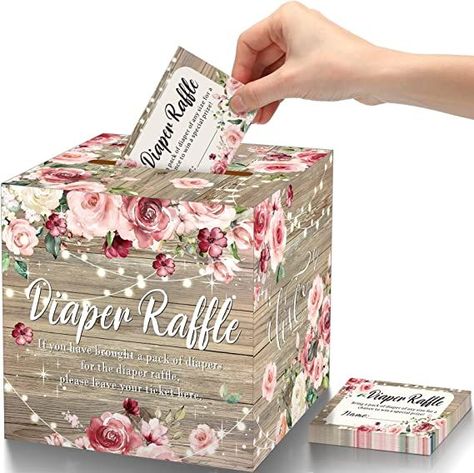 Raffle Box, Baby Shower Party Favor, Diaper Raffle Sign, Cowgirl Baby, Baby Shower Wishes, Invitations Card, Ticket Card, Box Baby, Diaper Raffle Tickets