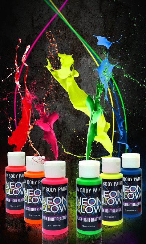 Neon Glow in the dark paint Glow In Dark Party, Neon Birthday Party, Glow Birthday Party, Glow Paint, Blacklight Party, Glow Birthday, Neon Birthday, 13th Birthday Parties, Glow Party