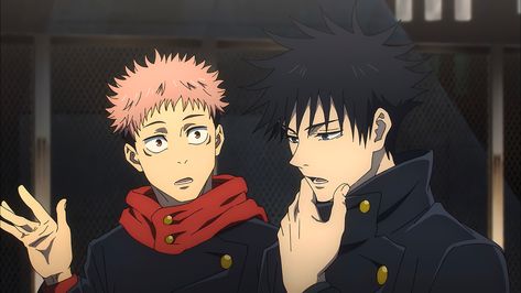 Itadori And Fushiguro, Jujutsu Kaisen S2, Jujutsu Kaisen Season 2, Just Good Friends, Fashion Drawing Sketches, Matching Wallpaper, Best Duos, Anime Screenshots, Anime Ships