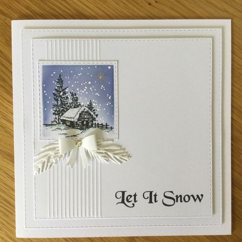 Clean And Simple Christmas Card Ideas, Cas Christmas Cards, Die Cut Christmas Cards, Simple White Background, Chrismas Cards, Simple Christmas Cards, Christmas Card Inspiration, Christmas Card Art, Window Cards