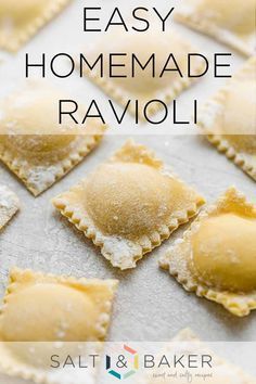 Ravioli Pasta Recipe, Homemade Ravioli Recipe, Homemade Pasta Dough Recipe, Ravioli Recipe Homemade, How To Make Ravioli, Spinach Filling, Easy Homemade Pasta, Fresh Pasta Recipes, Homemade Pasta Dough