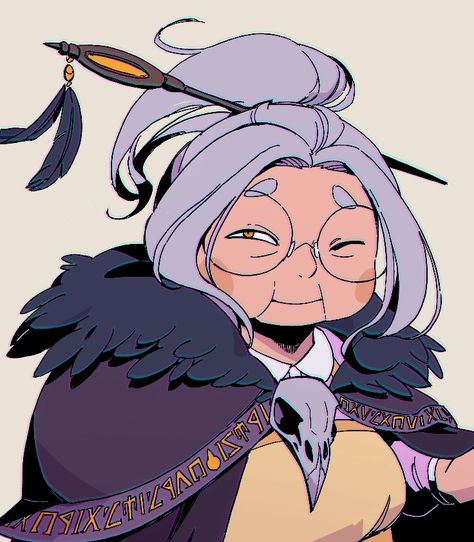 Grandma Concept Art, Anime Grandma Art, Dnd Grandma, Old Lady Anime, Firbolg Wizard, Grandma Character Design, Old Lady Character Design, Old Woman Character Design, Halfling Dnd