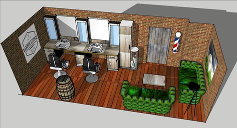 Bloxburg Barber Shop, Best Barber Shop, Barbershop Design, Barber Shop Decor, Inside Decor, Mobile Business, Diy Bar, 3d Modelling, Salon Design