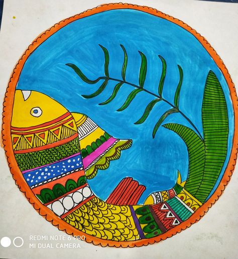 Easy madhubani art for beginners. Fish Mandala Art Easy, Madhubani Art Easy And Simple, Madhubani Painting Easy For Beginners, Easy Fabric Painting Designs For Beginners, Easy Madhubani Art For Beginners, Madhubani Art For Beginners, Madhubani Painting Easy, Madhubani Art Easy, Fish Drawing Easy