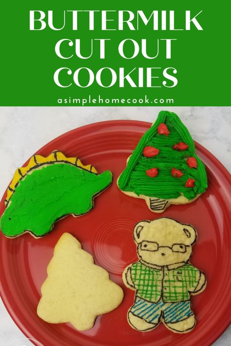 Buttermilk Cut Out Cookies Sugar Cookie Cutout Recipe, Country Bakery, Buttermilk Cookies, Amish Bakery, Amish Sugar Cookies, Roll Out Sugar Cookies, Christmas Cutout Cookies, Cut Out Cookie Recipe, Christmas Cutouts