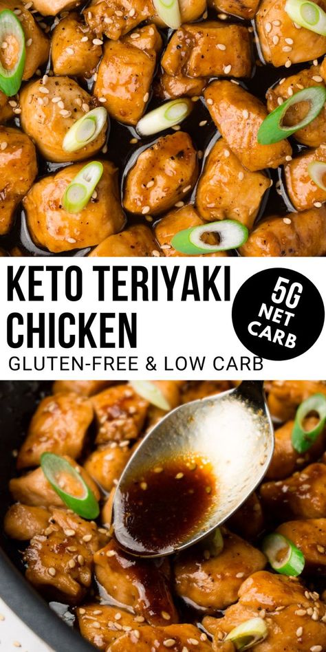 Juicy and tender, this keto teriyaki chicken is the ultimate comfort food – not to mention a sugar-free and gluten-free take on a very popular takeaway dish that you can easily recreate at home. Keto Teriyaki Chicken, Keto Teriyaki, Keto Chinese Food, Keto Chinese, Pollo Teriyaki, Teriyaki Recipe, Chinese Chicken Recipes, Chicken Teriyaki Recipe, Cauliflower Fried