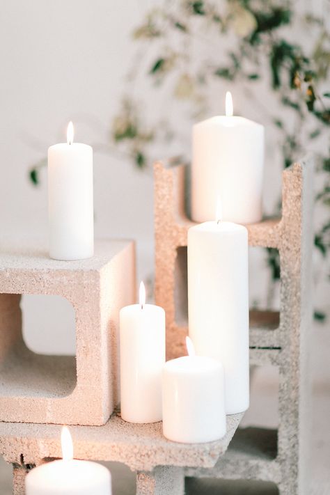 Airy Industrial Wedding Inspiration for Spring ⋆ Ruffled Table Decorations Candles, Loft Wedding Reception, Geometric Terrarium Wedding, Wedding Votives, Industrial Wedding Inspiration, Candlelit Wedding, Terrarium Wedding, Industrial Chic Wedding, Candle Table Decorations