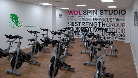 Meadow Centre, Spinning Studio Gym Graphics, Spinning Studio, Cycle Studio, Boutique Fitness Studio, Cycling Studio, Spin Studio, Gym Photography, Fitness Boutique, Fitness Studio