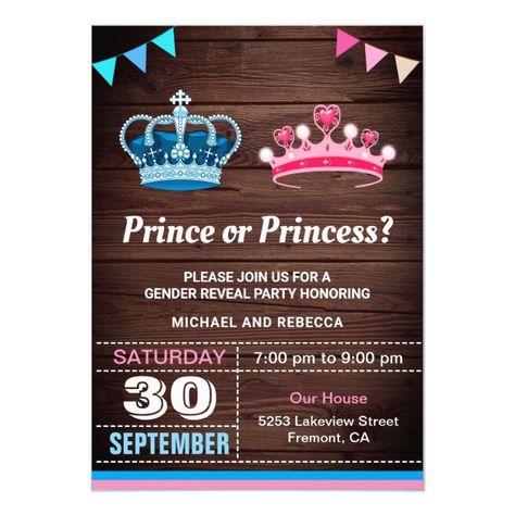 Prince or Princess Gender Reveal Party Invitation #Ad , #Affiliate, #Reveal#Party#Invitation#Gender Prince Or Princess Gender Reveal, Princess Gender Reveal, Gender Reveal Party Invitations, Pregnancy Announcement Cards, Pink Baby Shower Invitations, Gender Reveal Invitations, Baby Shower Invitations For Boys, Reveal Party, Announcement Cards