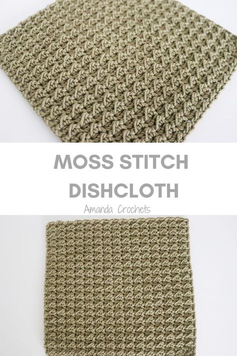 moss stitch dishcloth Moss Stitch Dishcloth, Amanda Crochets, Crochet Washcloth Free Pattern, Irish Moss Stitch, Crochet Washcloth Free, Crochet Dish Cloth Free Pattern, Moss Stitch Pattern, Pasta With Spinach, Ricotta Filling