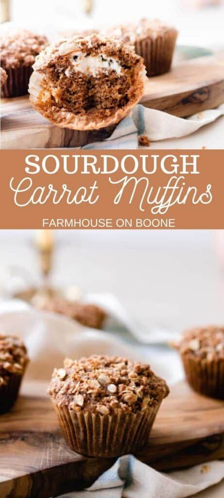 Sourdough Carrot Muffins - Farmhouse on Boone Sourdough Carrot Muffins, Sourdough Carrot Cake, Carrot Muffin Recipe, Homemade Breakfast Recipes, Farmhouse On Boone, Sourdough Muffins, Pumpkin Cobbler, Spiced Cake, Sourdough Starter Discard Recipe