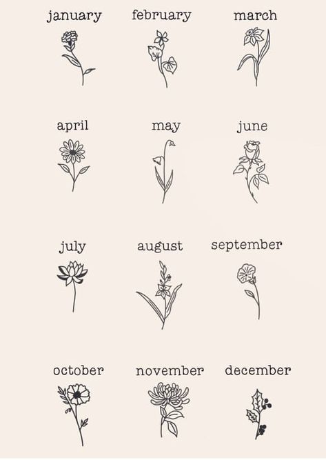 Birth Month Symbols, Bali Tattoo, Month Flowers, Tattoo S, Birth Month Flowers, Birth Month, Journal Ideas, Tatting, Bali