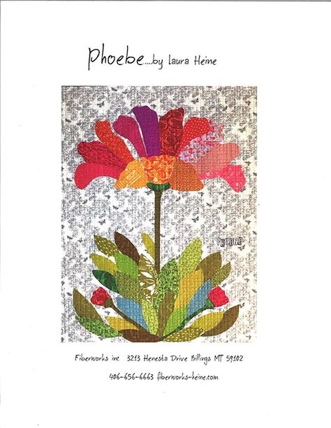 Laura Heine Collage Quilts, Floral Quilt Patterns, Patchwork Cards, Laura Heine, Collage Quilts, Collage Pattern, Art Journal Prompts, Quilts Patterns, Fabric Postcards